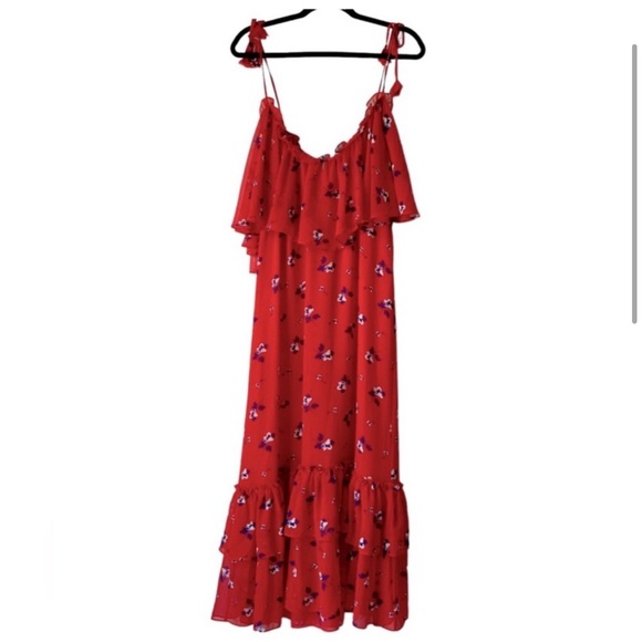 Misa Los Angeles Gracy Midi Dress Floral Chiffon - Picture 6 of 7
